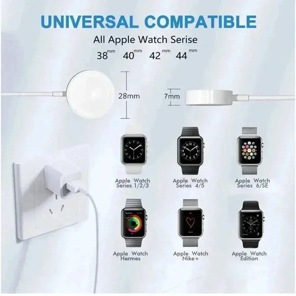 Articona Fast Charger Magnetic 6.6 Ft Cable USB Block For Apple iWatch 1-9 & SE - Picture 8 of 9
